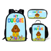 Hey Duggee Schoolbag Backpack Lunch Bag Pencil Case 3pcs Set Gift for Kids Students